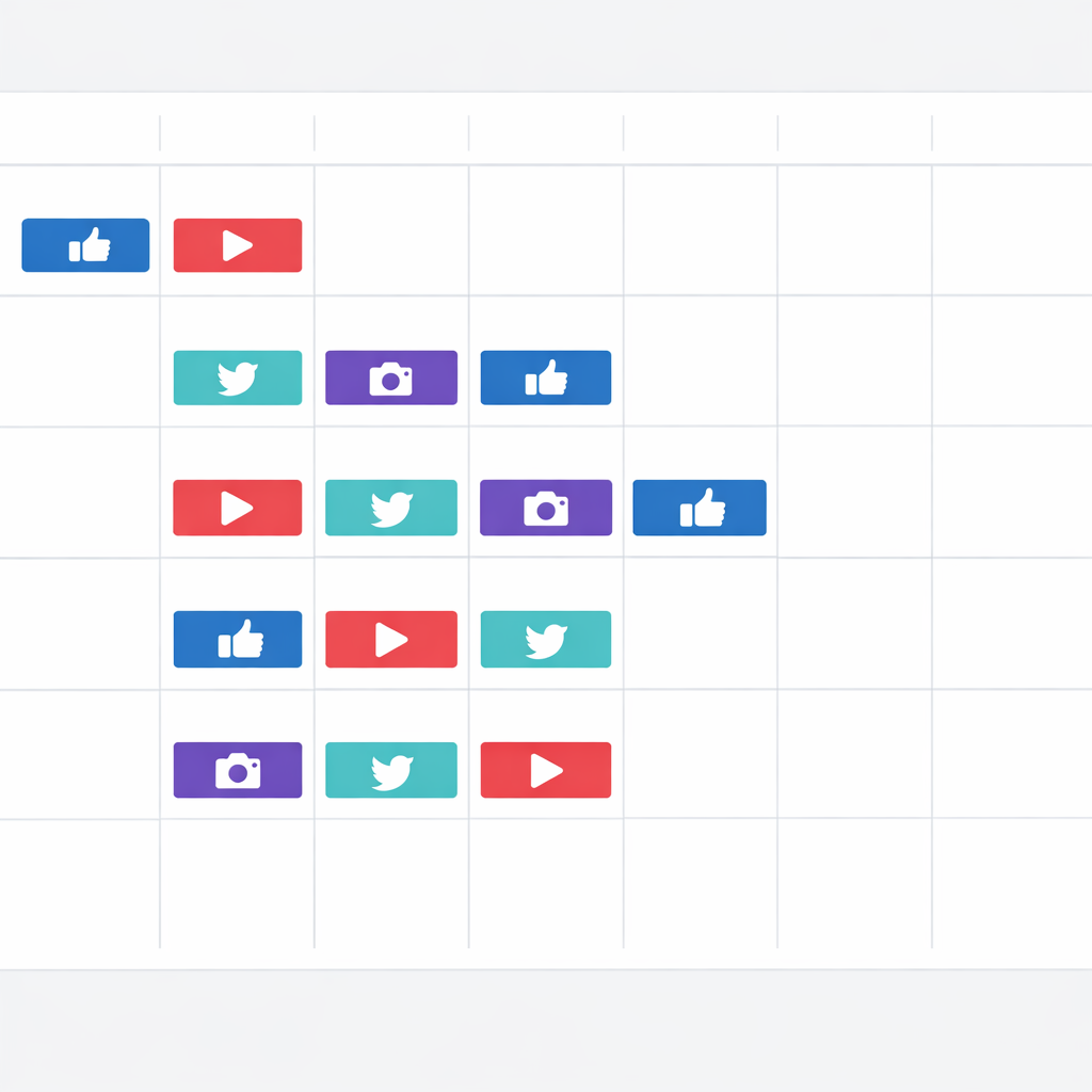 Clean calendar interface showing scheduled social media posts organized simply